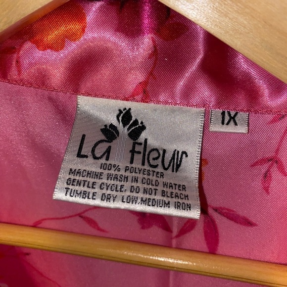 La Fleur Floral Silky Sleeveless Pajama Top Size 1X - Picture 5 of 6